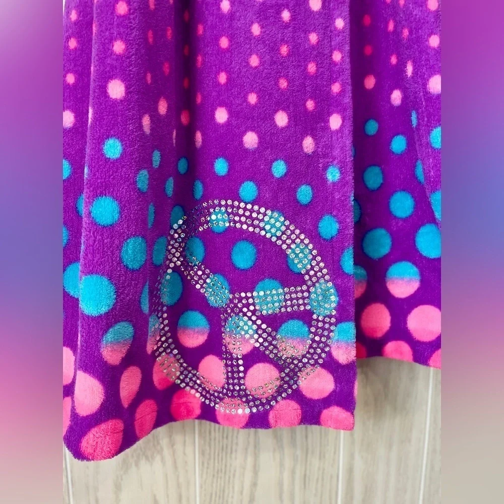 Justice Peace Sign Polka Dot Towel Cover-Up Youth M/L